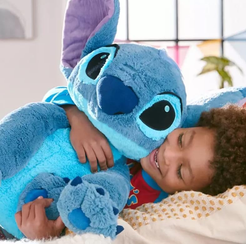 Disney Store Offizielles großes Kuscheltier Stitch, Lilo & Stitch, 55 cm, Kleiner Außerirdischer mit Stickereien und weicher Oberfläche