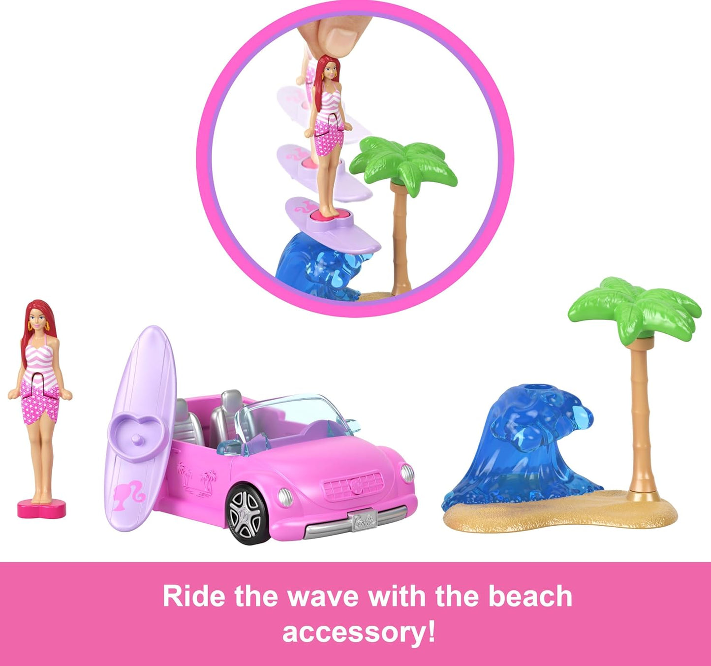 Mattel Mini Barbie Land Cabrio Surfbrett