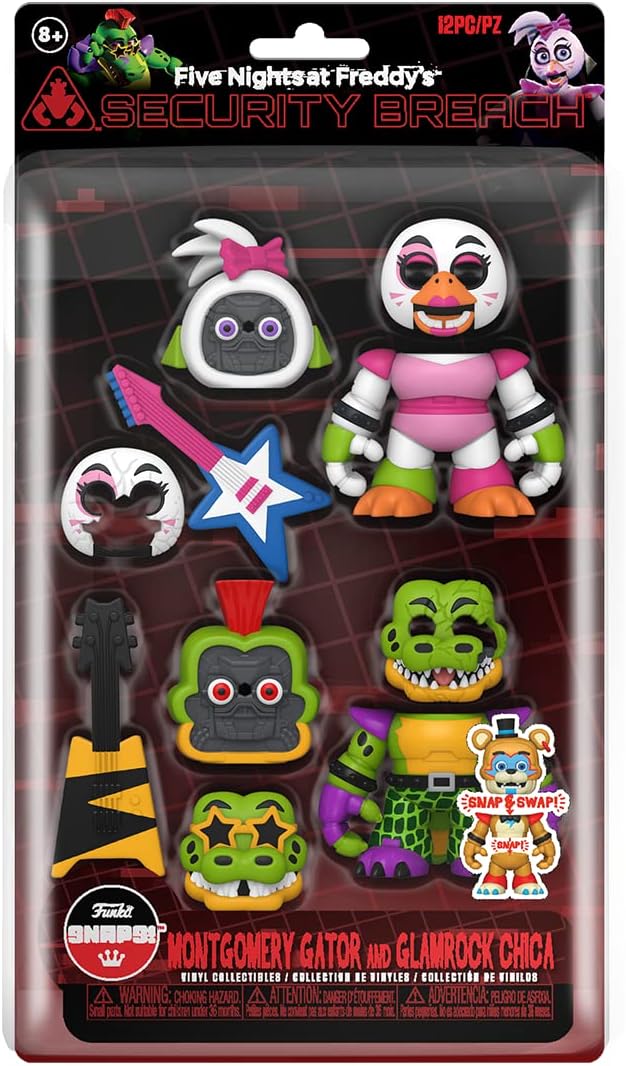 Funko Five Nights at Freddy's (FNAF) Snap: RR - Glamrock Chica The Chicken & Gator2PK - Vinyl-Sammelfigur - Geschenkidee - Offizielle Handelswaren - Spielzeug Für Kinder und Erwachsene
