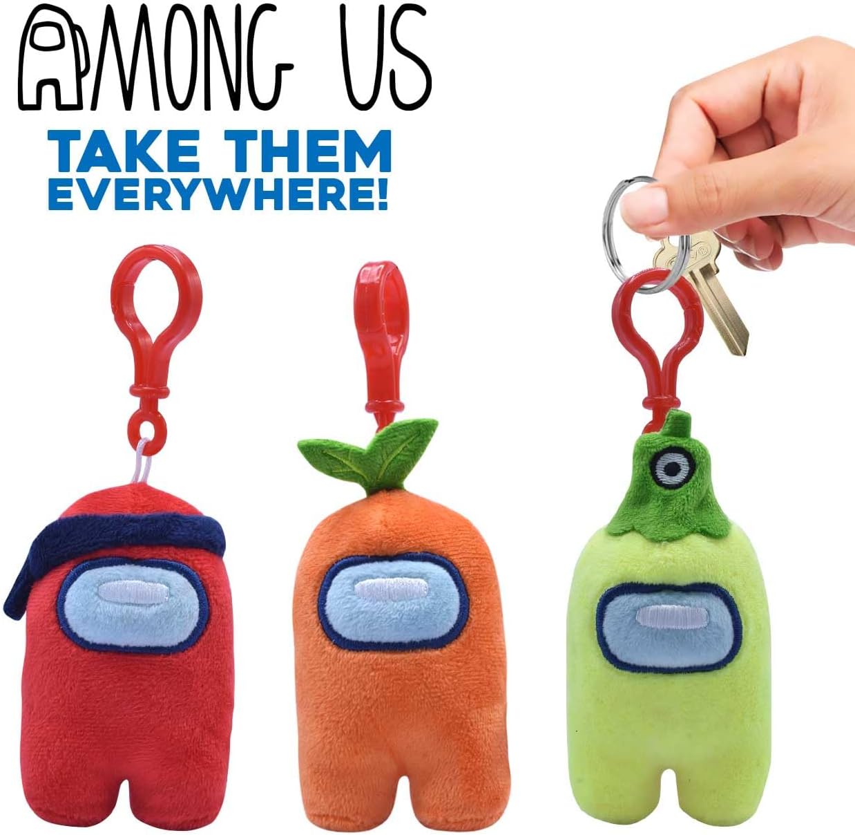 Just Toys LLC Among US 3" Plush Backpack Hangers
