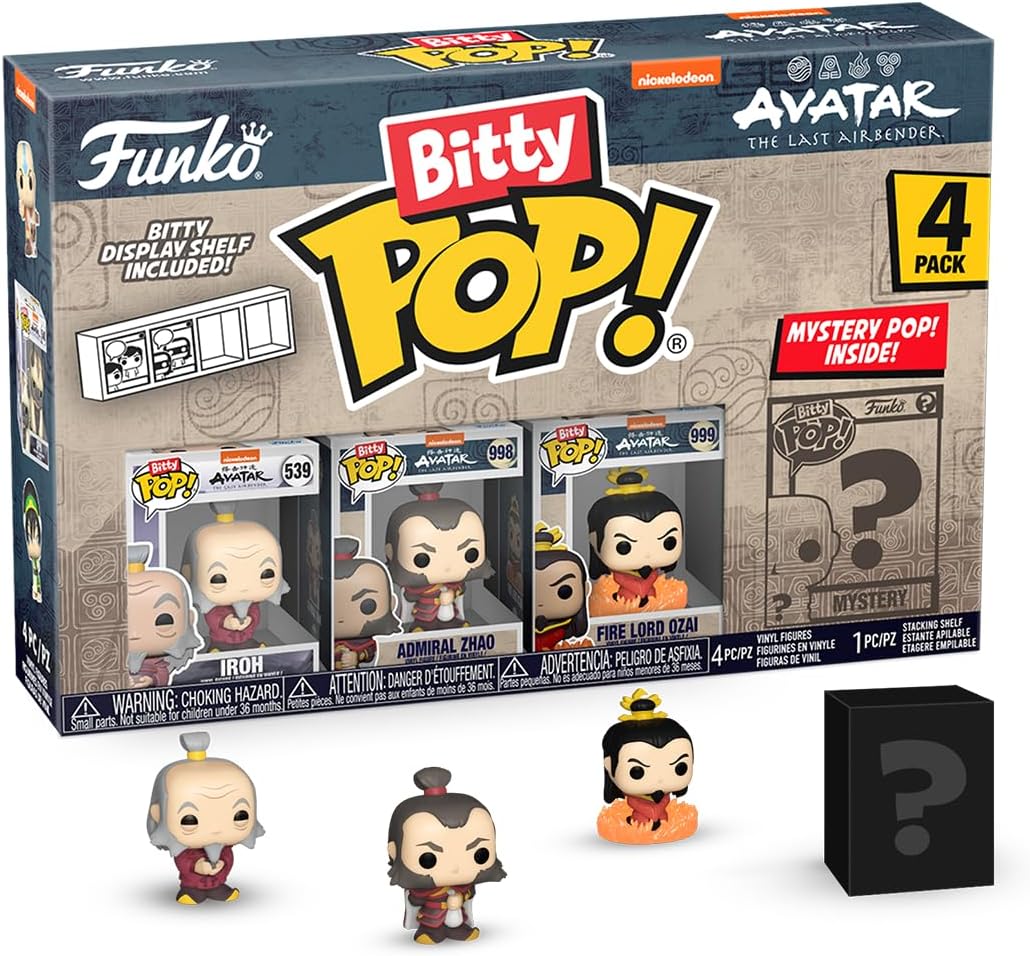 Funko Bitty Pop! Avatar: TLA - Iroh 4PK - Iroh, Admiral Zhao, Firelord Ozai und eine Überraschungs-Mini-Figur - 0.9 Inch (2.2 cm) - Avatar: The Last Airbender Sammlerstück - Geschenkidee