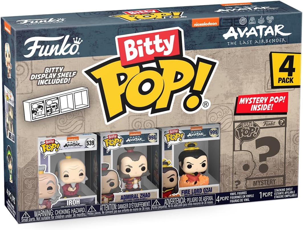 Funko Bitty Pop! Avatar: TLA - Iroh 4PK - Iroh, Admiral Zhao, Firelord Ozai und eine Überraschungs-Mini-Figur - 0.9 Inch (2.2 cm) - Avatar: The Last Airbender Sammlerstück - Geschenkidee