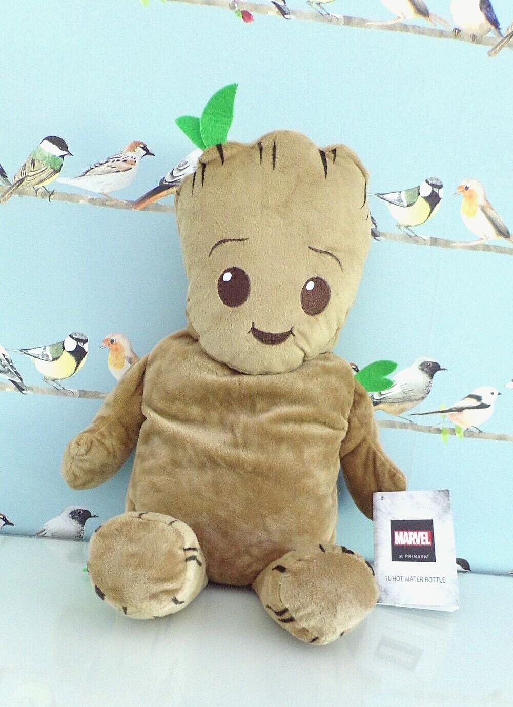 Wärmflasche Hot Water Bottle Bouillotte Auswahl Baby Yoda, Spiderman, Grinch, Groot , Stitch , Angel Plush Plüsch 1 Liter (Groot Wärmflasche)