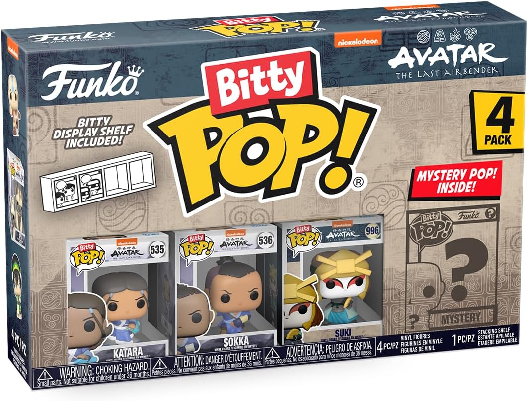 Funko Bitty Pop! Avatar: TLA - Katara 4PK - Katara, Sokka, Suki und eine Überraschungs-Mini-Figur - 0.9 Inch (2.2 cm) - Avatar: The Last Airbender Sammlerstück - Geschenkidee Fans