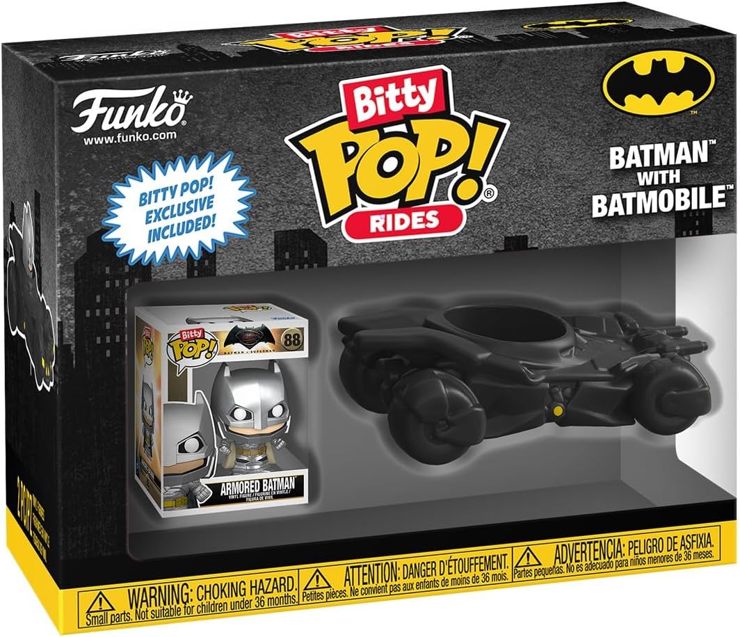 Funko Bitty POP! Ride: DC – Batman mit Batmobil – Sammler-Vinylfigur – Geschenkidee