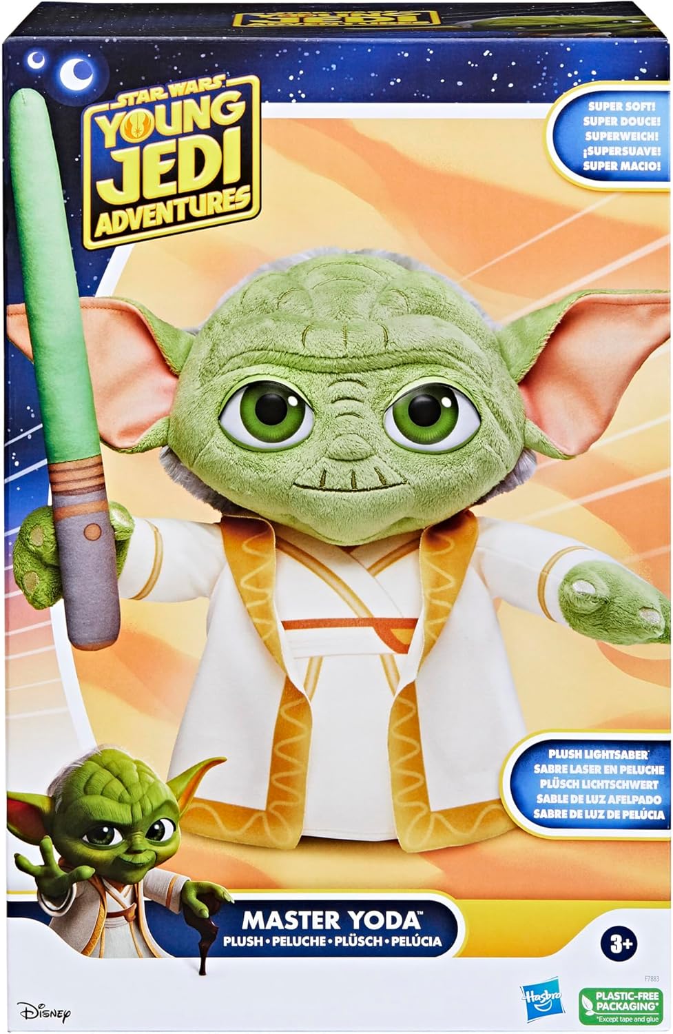 STAR WARS Young Jedi Adventures Master Yoda Plush, Plush, Toys, Preschool Toys for 3 Year Old Boys & Girls