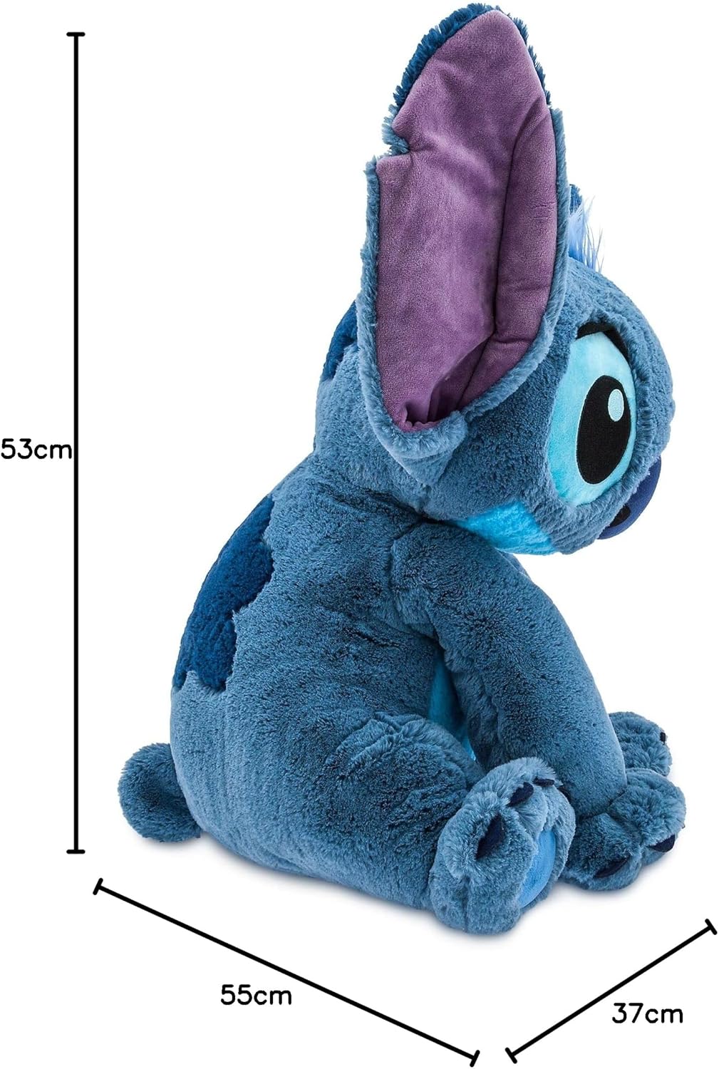 Disney Store Offizielles großes Kuscheltier Stitch, Lilo & Stitch, 55 cm, Kleiner Außerirdischer mit Stickereien und weicher Oberfläche