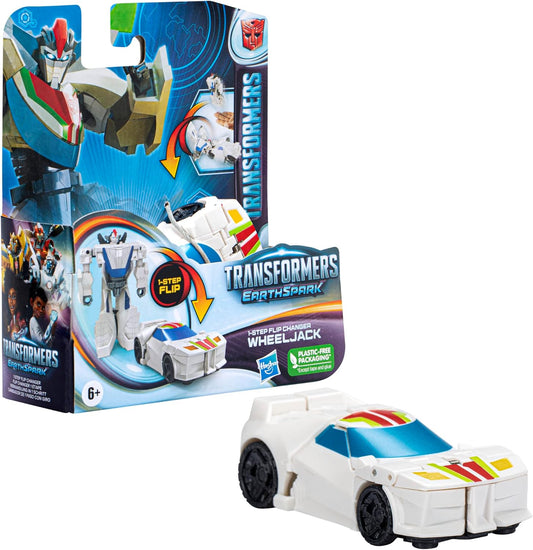 Transformers Spielzeug EarthSpark 1-Step Flip Changer Wheeljack, Action-Figur (10 cm)