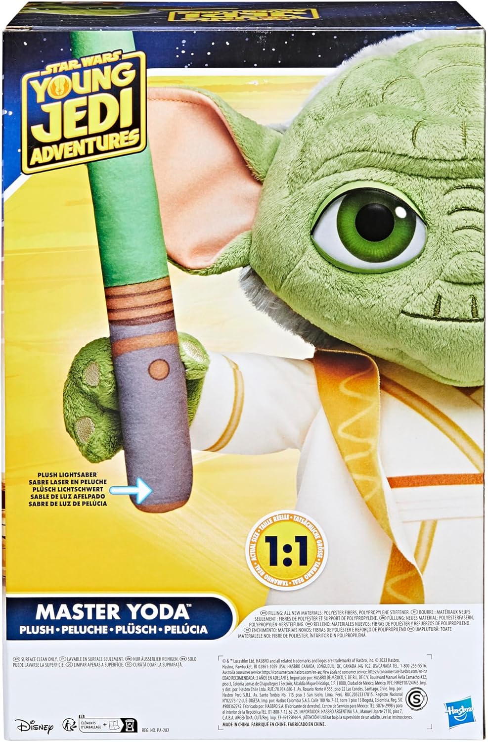 STAR WARS Young Jedi Adventures Master Yoda Plush, Plush, Toys, Preschool Toys for 3 Year Old Boys & Girls