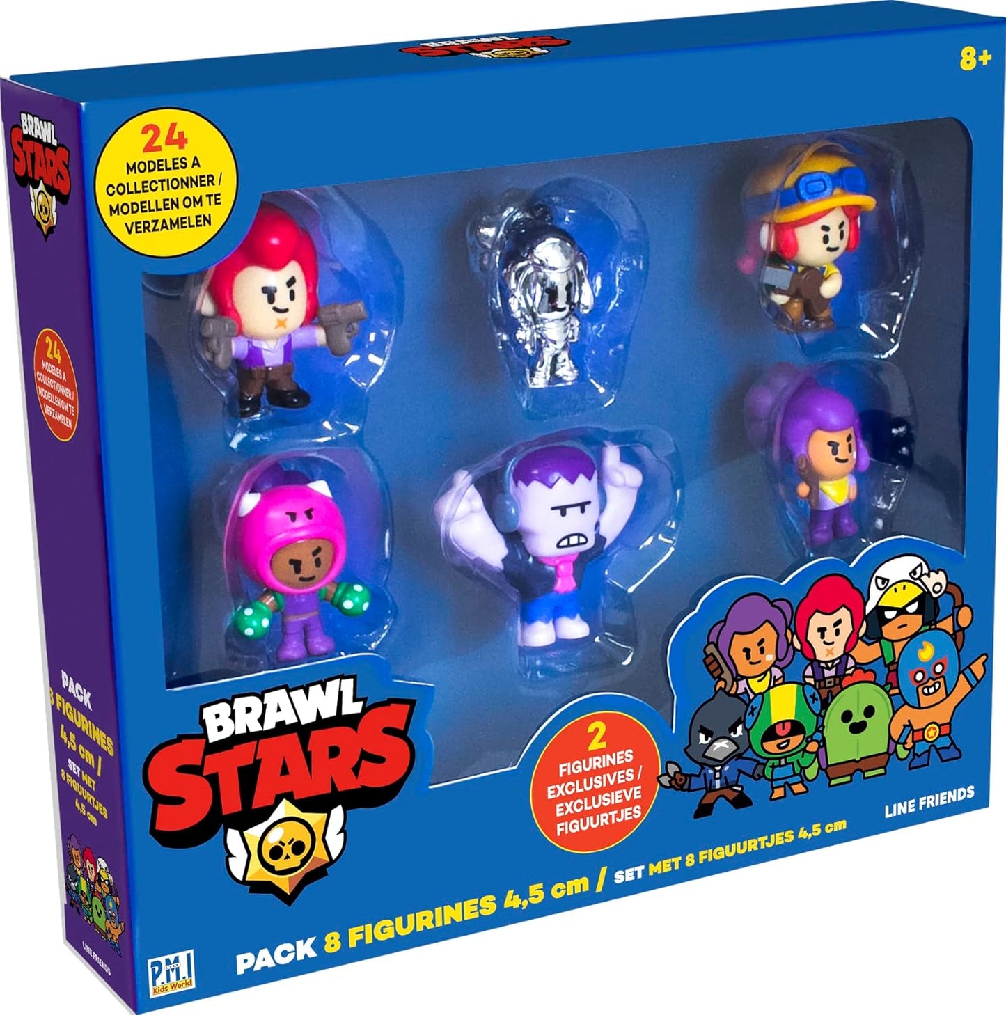 Lansay Brawl Stars – Pack 8 Figuren 4,5 cm – Brawlers Team C – Spielfiguren – ab 8 Jahren