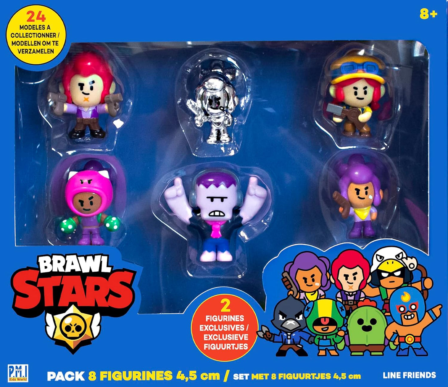 Lansay Brawl Stars – Pack 8 Figuren 4,5 cm – Brawlers Team C – Spielfiguren – ab 8 Jahren