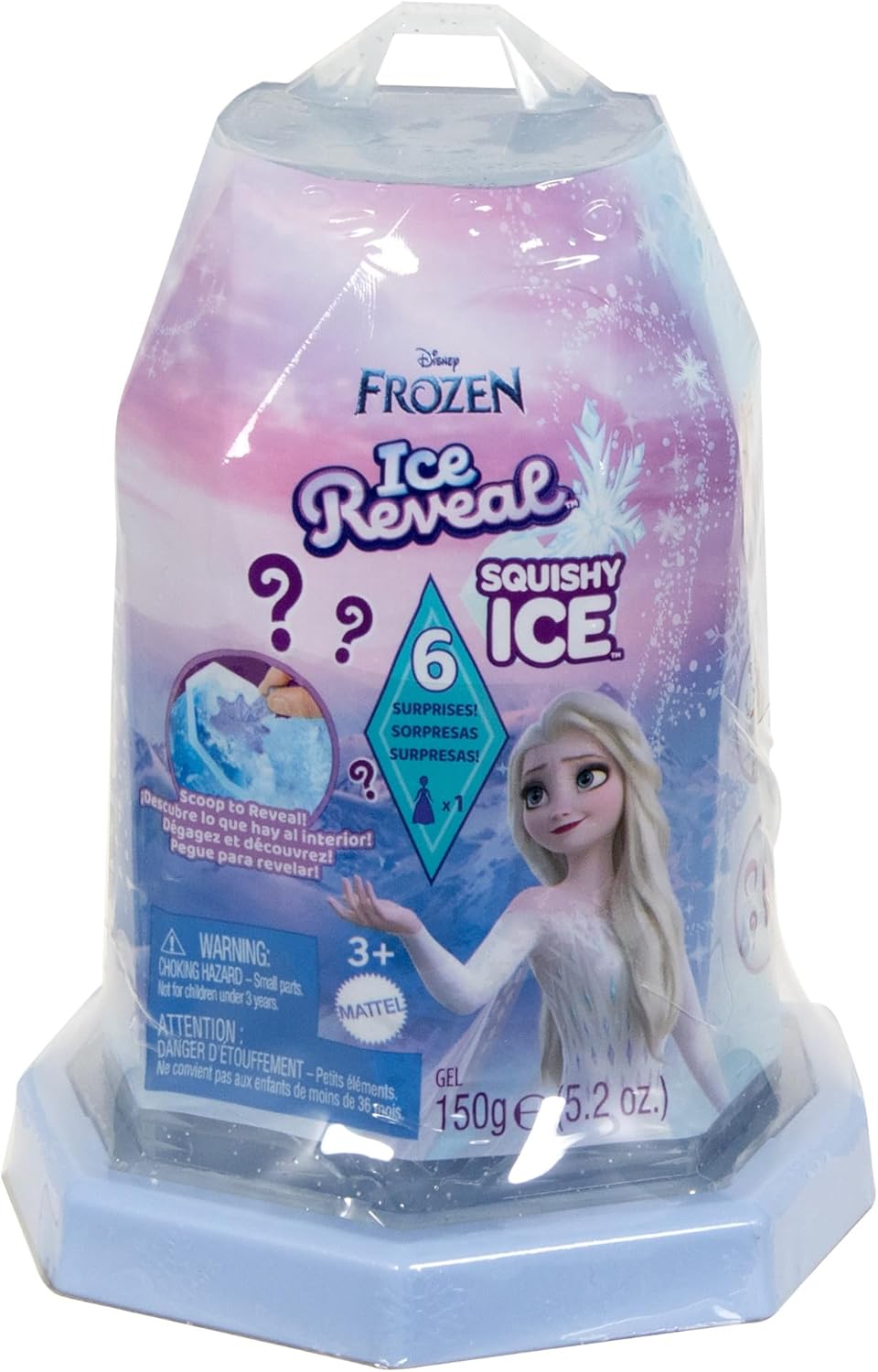 Mattel Disney  Disney Frozen Ice Reveal, kleine Puppe mit Squishy-Eisgel und 6 Überraschungen, einschließlich Freundefigur Accessoires