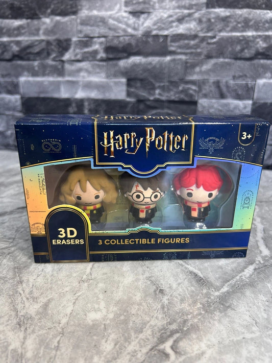 Harry Potter Radiergummi – 3 Stück Fantasie-Radiergummi für Kinder, Harry Ron Hermine – Geschenkidee Goodies Collection