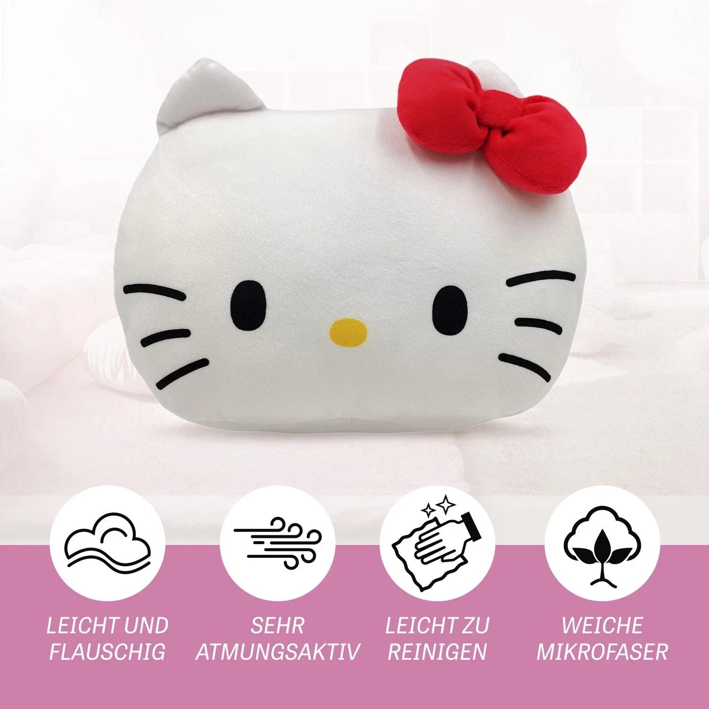 Hello Kitty Cuddle Buddy – Kuschelkissen & Handwärmer - Plüschtier Plüsch Kissen