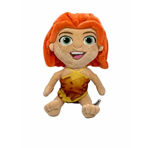 DIE CROODS 2 Alles auf Anfang versch. Plüsch Figuren 24-30cm, Kinofilm 2021 ORIGINAL Kuscheltier Plüschfigur, Eep Crood Creepo Monkey Belt u. Sash Faultier Chunky Tiger, Plüschtier Stofftier (Eep) - Angeltoys