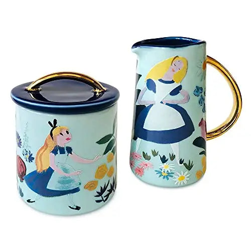 Disney Alice in Wonderland by Mary Blair Creamer and Sugar Bowl Set - Angeltoys