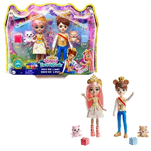 Enchantimals GYJ07 - Bären 2er-Pack, mit Braylee Bear & Bannon Bear Puppen (ca. 15,2 cm) und 2 Tieren, Spielzeug für Kinder ab 4 Jahren - Angeltoys