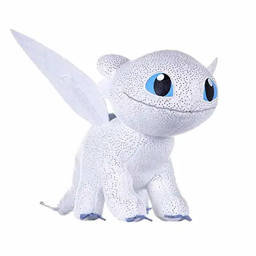 HTTYD Drachenzähmen leicht gemacht - Dragons - Plüsch Light Fury weiße Farbe des Drachen mit hellem Qualiät super Soft 11'80"/30cm (40 cm mit Schwanz eingeschlossen) - 760017685 - Angeltoys