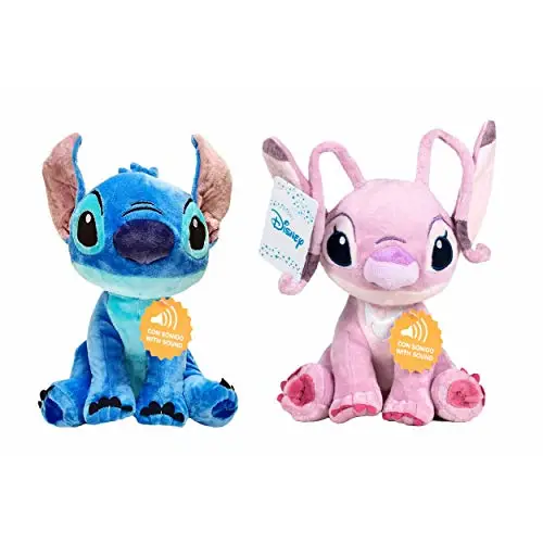 Lilo & Stitch - Packung 2 plüschtiere 11'41"/29cm Stitch (blau) and Angel (rosa) Super weiche Qualität beide mit Ton - Angeltoys